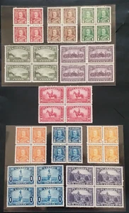 CANADA 1935 KG V 1c to $1 SG 341 - 351 Sc 217 - 227 set 11 block 4 MNH/MLH - Picture 1 of 4