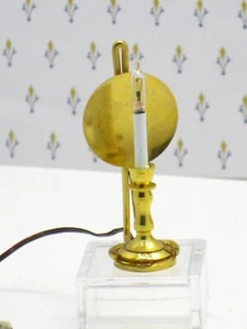 Lampada da tavolo elettrica parabolica in ottone - casa delle bambole artigianale in miniatura - Foto 1 di 8