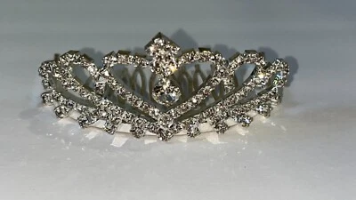 Mini Cristal CORAZÓN TIARA Peine de Pelo Disfraz Accesorio PROM Boda Princesa  Foto 1 de 4