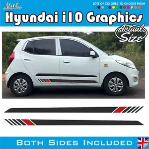 Hyundai i10 Seitenstreifen PASSEND FÜR ALLE MODELLE Aufkleber Sticker Grafik KOSTENLOSER VERSAND 037 - Bild 1 von 4