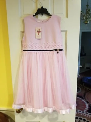Nuevo con etiquetas Vestido sin mangas forrado rosa talla 12 para niñas Foto 1 de 4