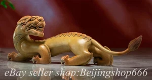 12" Chinese Brass Painting Fengshui Dragon Pixiu Beast Statue Sculpture - Picture 1 of 7