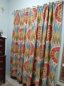 Custom Drapes Made from Colorful Richloom Fabric 2 Pairs Available - Picture 1 of 12