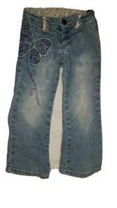 Pantalones de mezclilla Girl's Wonder Kids mariposa brillo adornado con llamaradas talla 4T - Imagen 1 de 6