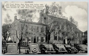 New Castle Delaware~Old Court House~William Penn Was Here~1930s Cars~B&W PC - Picture 1 of 2