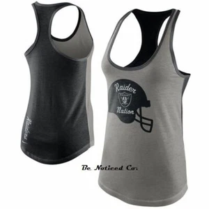 Women's Nike Helmet NFL Raiders Tank Top M Gray Black Gym Casual New - Picture 1 of 1