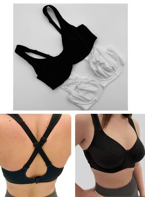 Ex Marks Sports Bra Ultimate Support Underwired Black White Gym Sports Running - Image 1 of 4