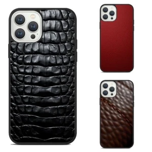 dark leather samples For iPhone 11 12 13 14 15 Pro Max Mini Phone Cover - Picture 1 of 25