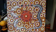 aboriginal  painting  by alan sparrow  ,hunting snake