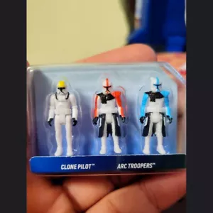 3x Star Wars Micro Galaxy Squadron Clone Pilot Red Blue ARC Trooper Figure Toy - Bild 1 von 1