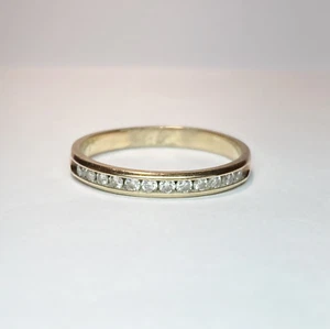 Estate 10k Yellow Gold Natural Round Diamond 0.25 CT Wedding Band Ring - Picture 1 of 6