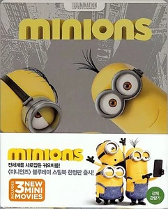 Minions Limited Edition SteelBook w/1/4 SlipCover (Region A Korea Import) - Picture 1 of 2