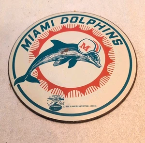 1966 AFL Miami Dolphins Original Wall Herald Plaque RARE 9" L x 9" W 1st Year! - Picture 1 of 4