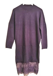 Clearance Sale Lace Sweater Dress Color Purple Size 12 - Picture 1 of 5