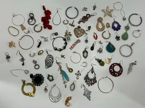 Lot of 70 Single Costume Jewelry Earrings Scrap - Picture 1 of 12