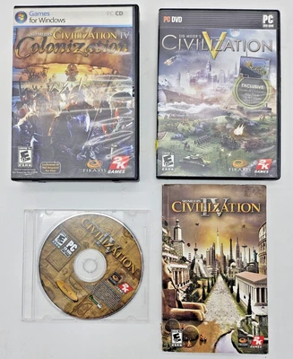 Sid Meiers Civilization IV 4 Colonization Civilization 5 CIB Games Lot Bundle PC - Image 1 of 4