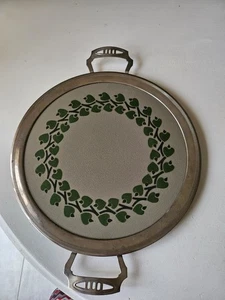 Alte Tortenplatte Keramik Metall mit Henkel - Bild 1 von 8