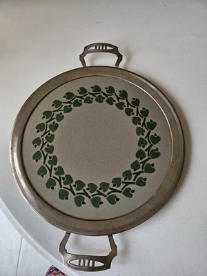 Alte Tortenplatte Keramik Metall mit Henkel - Bild 1 von 4