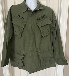 US Army Slant Pocket Rip Stop Poplin Jungle Combat Shirt - Med/Reg- Americal - Picture 1 of 11