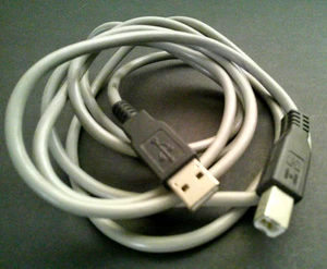 HP Hewlett Packard USB Printer Cable No. 5185-2947 (6 feet, Gray) - Picture 1 of 2