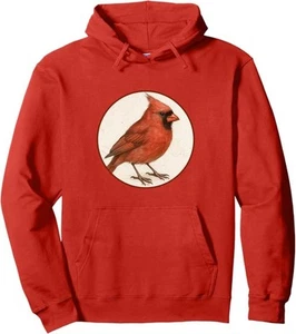 Felpa con cappuccio pullover colorato retrò Northern Cardinal *NUOVO* 10 colori di Bird.fan - Foto 1 di 12