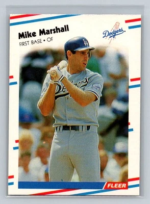 1988 Fleer #522 Mike Marshall Los Angeles Dodgers Baseball Card - Image 1 of 2