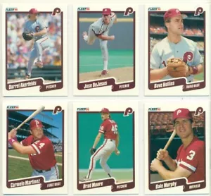 MLB-BASEBALL KARTEN LOT-1990-FLEER-6 KARTEN-PHILADELPHIA PHILLIES-MOORE-DEJESUS - Bild 1 von 2
