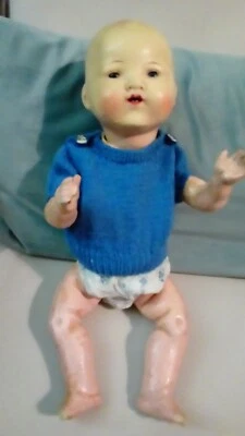 Poupée ancienne Bébé caractère 39cm terre de pipe? - Photo 1/4