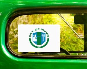 IRVINE CALIFORNIA FLAG DECAL 2 Stickers Bogo For Car Bumper Truck 4x4 2 For 1 - Picture 1 of 1