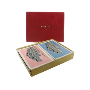 MCM Vtg. Double Deck of Playing Cards in Original Box, Norwalk Trains Adverting - Picture 1 of 9