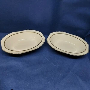 Vintage W. S. George Lido Ivory 22 Carat Gold Set/2 Serving Bowls Retired USA  - Picture 1 of 6