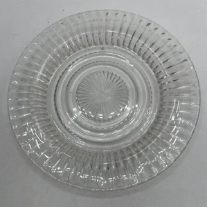 Anchor Hocking Glass QUEEN MARY Vertical Ribbed Clear Salad Plate 8½” Depression - Picture 1 of 5