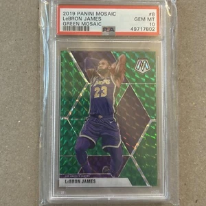 Panini Green Mosaic Prizm #8 2019-20 LeBron James Lakers PSA 10 gema como nuevo - Imagen 1 de 2