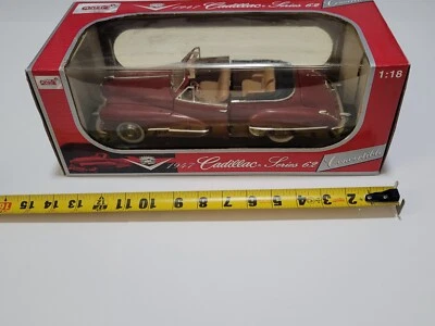 Anson 1947 Cadillac Series 62 Convertible #30335 Red/Brown 1:18 Scale READ - Image 1 of 4
