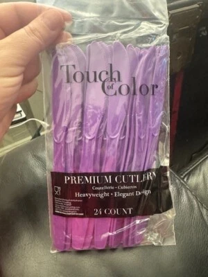 Amethyst Heavy Duty Premium Cutlery Plastic Knives 24ct. Party Supply New!!! - Image 1 of 2