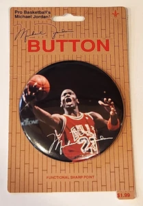 Micheal Jordan Gibson Greetings Jump Inc. 3" Button 1990 BULLS PIN Button - Picture 1 of 2