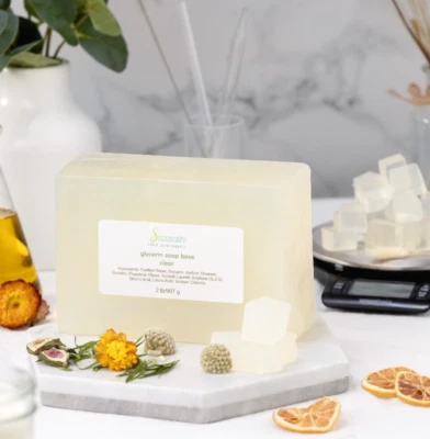 Base de jabón natural para derretir glicerina transparente sin detergente 24 lb Foto 1 de 3