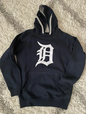 Detroit Tigers Navy Antigua Victory Pullover Hoodie sz M Cover