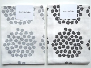 Marimekko Puketti gray and black Tea towel x 2 pcs. Annika Rimala fabric - Picture 1 of 7
