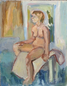Dorian Levine. Oil On Board. Expressionist Portrait Nude Female - Picture 1 of 2