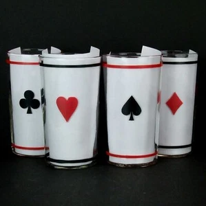 Swanky Swig Vasos Gafas Trajes para Tarjetas Corazones Diamantes Picas Palos Juego 4 - Imagen 1 de 5