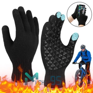 Guantes Hombres Mujeres Antideslizantes Para Trabajo El Frio De Invierno Negro - Picture 1 of 17