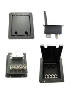 PROCRAFT FPMLFT-1DUP4X-BK MINI FEED-THRU FLOOR POCKET w/ 4) D STYLE - Picture 1 of 5