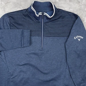 CALLAWAY 1/4 Zip Golf Pullover Weather Series Mens Large Blue Performance Fleece - Bild 1 von 23