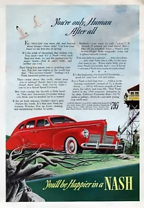 1940 Nash Ambassador "You're Only Human" Original Color Print Ad - Imagen 1 de 1