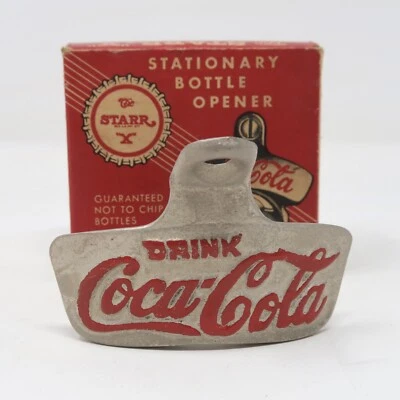 The Starr "X" Coca-Cola Metal Sationary Bottle Opener Vintage NOS - Image 1 of 4