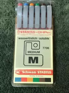 SCHWAN OVERHEAD PROJEKTIONSMARKER, 6 SORTIERTE FARBEN, MITTLERE MARKER - Bild 1 von 1
