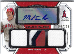 Mark Trumbo 2012 Topps Museum Signature Swatches Triple Relic AUTO #d 169/209