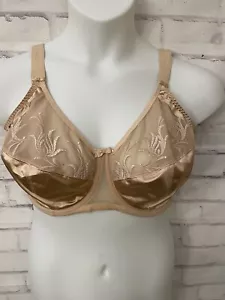 Elomi bra Cate Side Support USA 34H Beige Lift Underwire Full Cup Embroidery - Picture 1 of 10