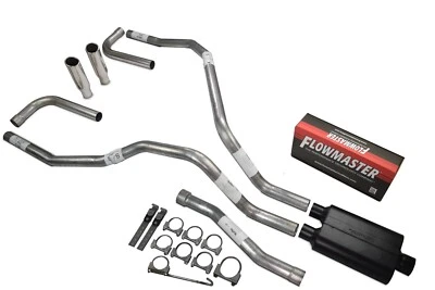 For Nissan Titan 04-06 Dual Exhaust 2.5 inch Flowmaster 40 Rolled Edge Side Ex Foto 1 de 4